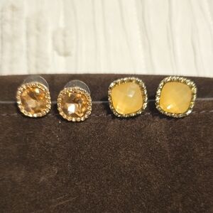 Elegant Gold-Tone Stud Earrings Set